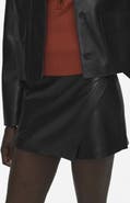 MANGO Wrap Faux Leather Skort