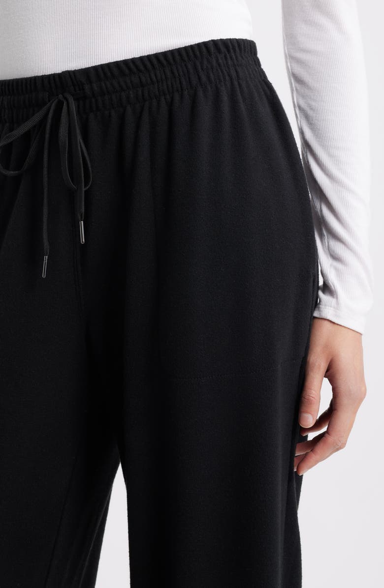 Caslon<sup>®</sup> Ankle Wide Leg Sweatpants, Alternate, color, Black