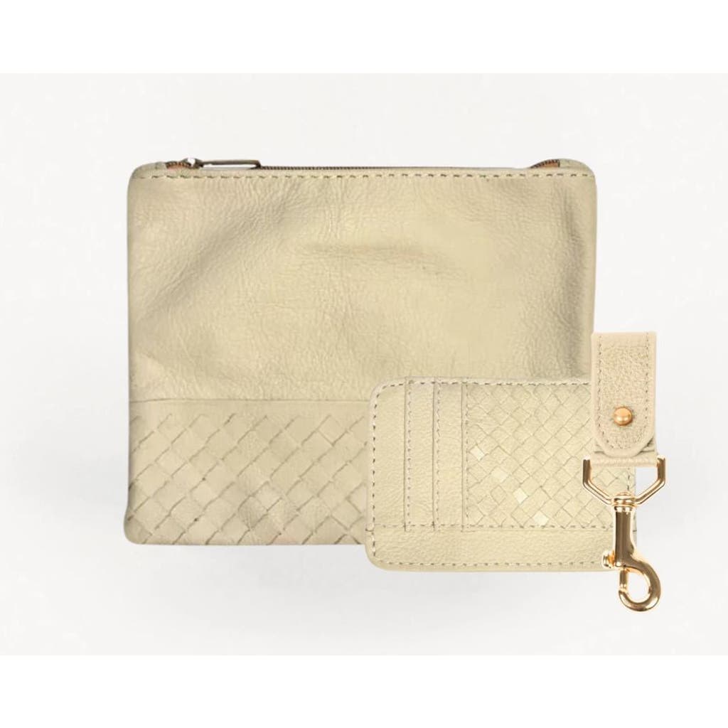 Deux Mains Large Pouch, Key Chain & Slim Id Bundle In Brown