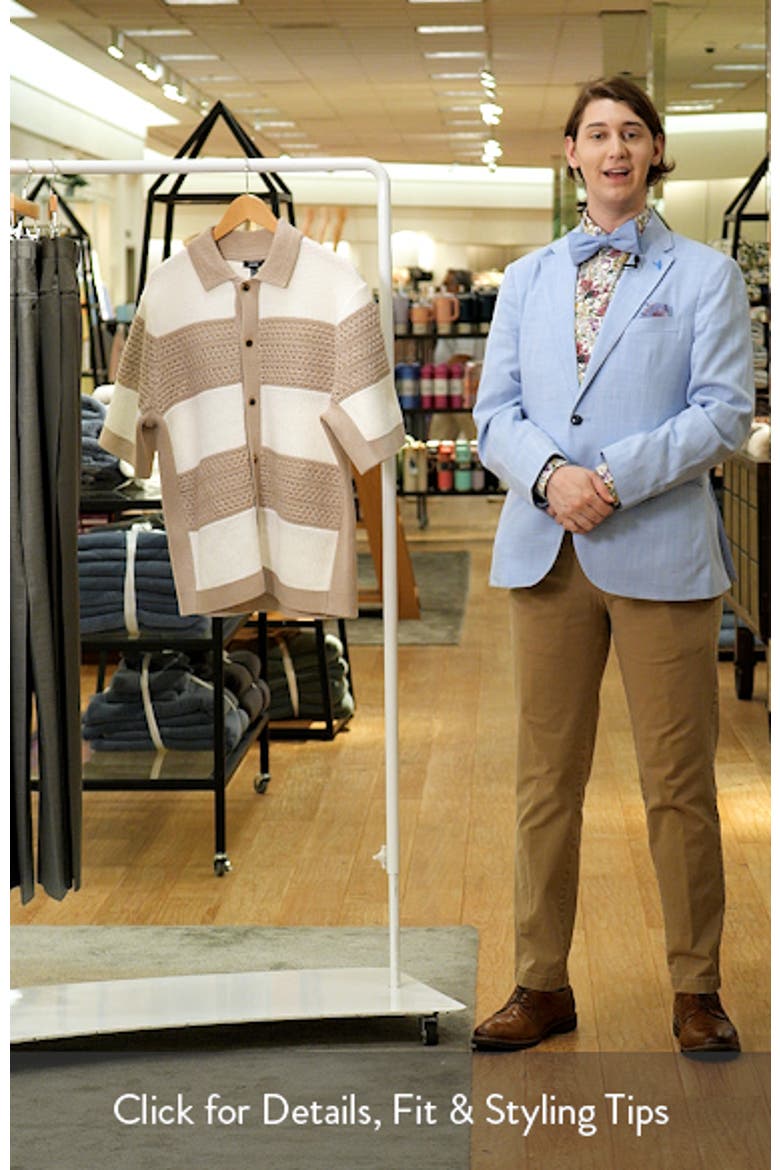 Marek Open Knit Short Sleeve Button-Up Shirt video