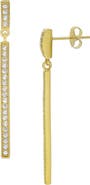 SAVVY CIE JEWELS 18K Gold Vermeil Linear CZ Drop Earrings