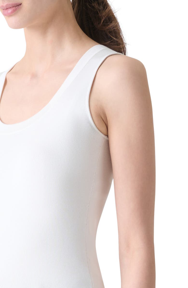 Akris Scoop Neck Silk Rib Tank, Alternate, color, Ecru