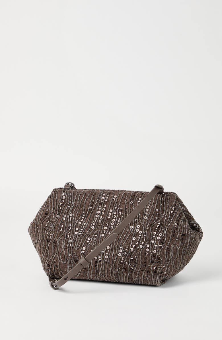 Brunello Cucinelli Abstract Embroidery Pouch bag, Alternate, color,