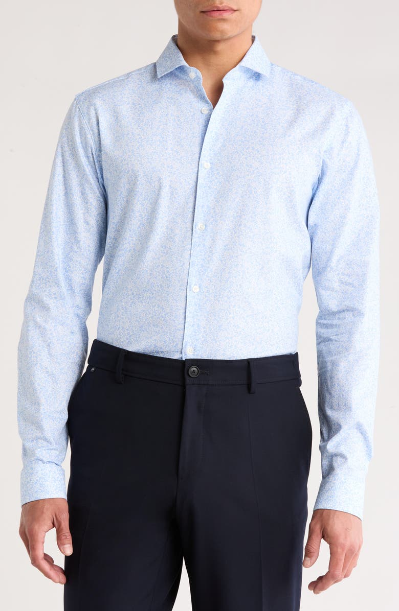 HUGO Errik Extra Slim Fit Cotton Dress Shirt, Main, color, Light Blue