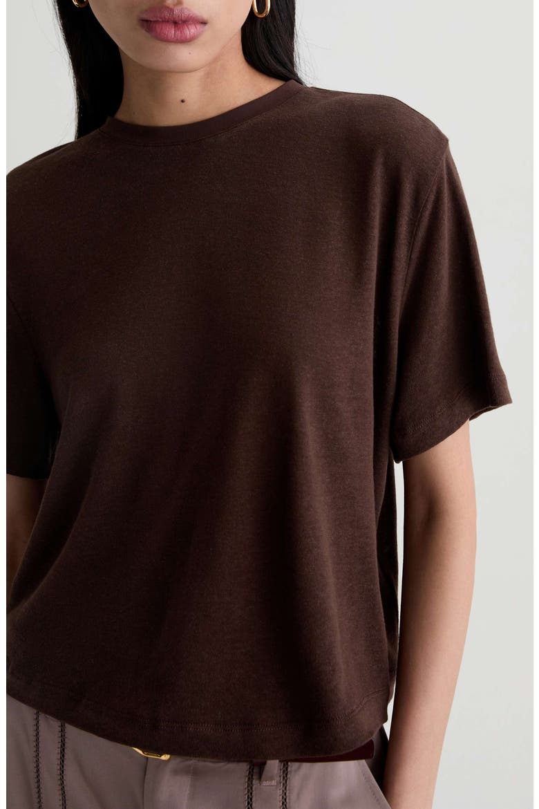 Charli Boxy Linen Blend T-Shirt, Alternate, color, OAK BARREL