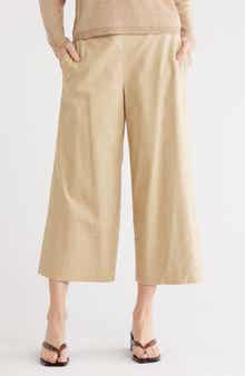 Vince Linen Blend Crop Wide Leg Pants