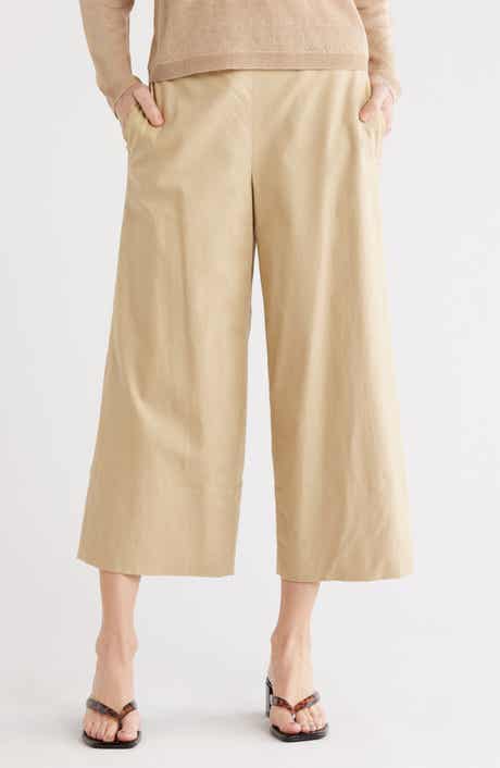 Vince Linen Blend Crop Wide Leg Pants