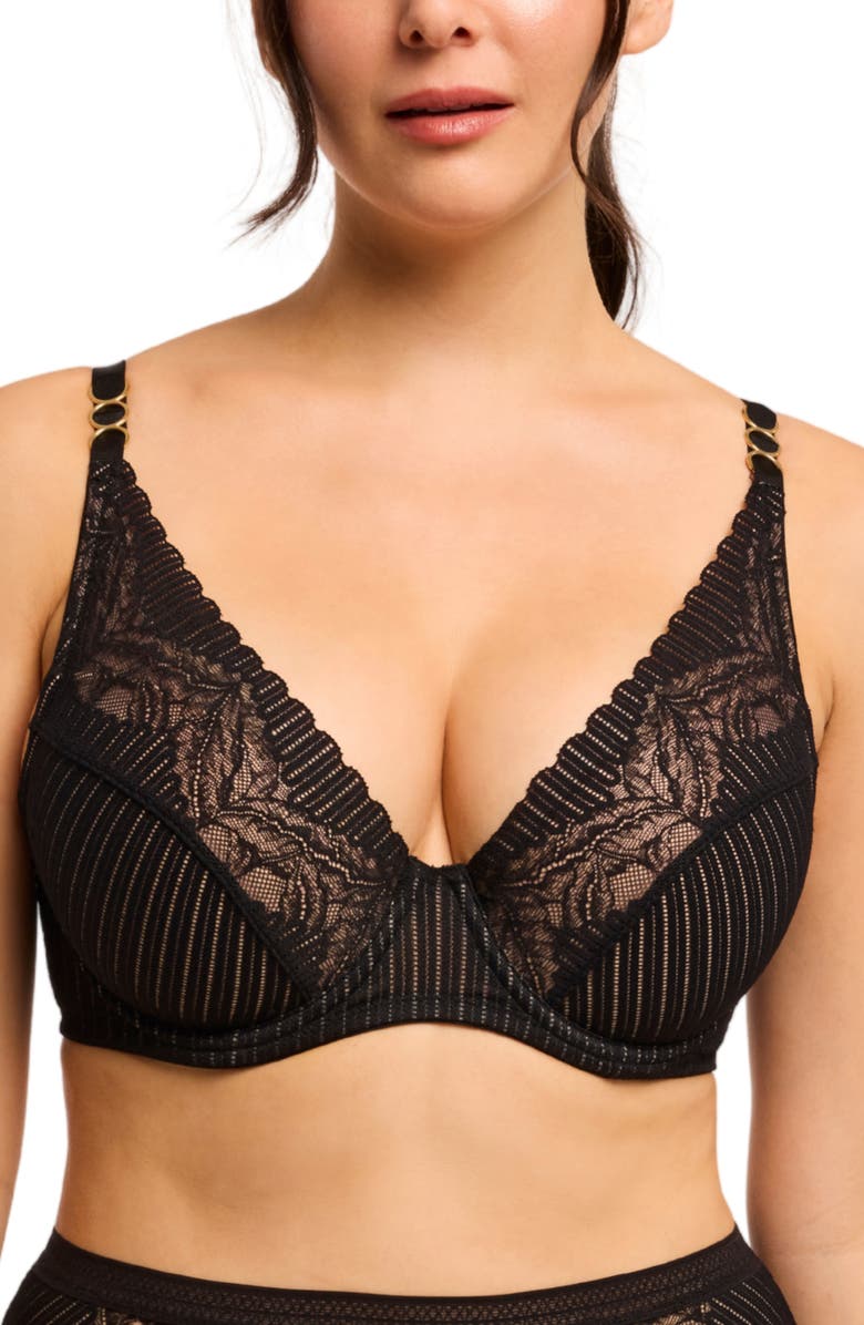 Montelle Intimates Temptation Full Cup Mystique Underwire Bra, Alternate, color, Black/Sand