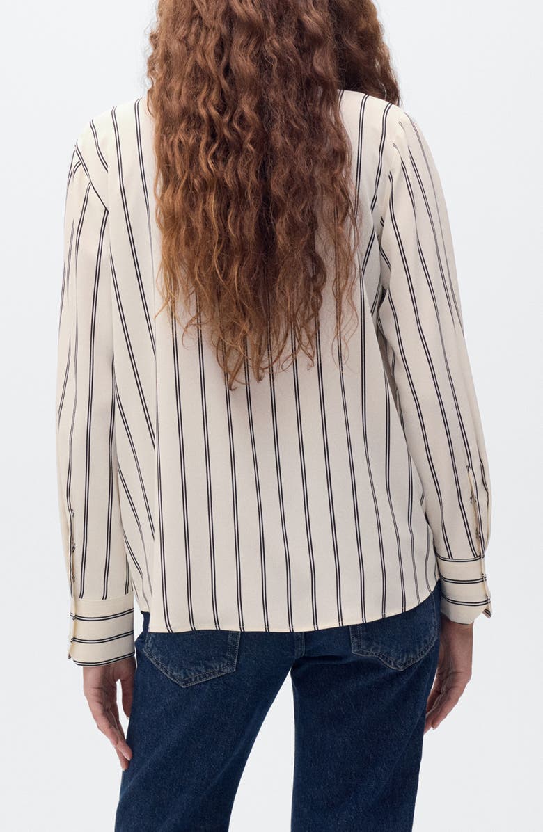 MANGO Print Button-Up Shirt, Alternate, color, Ecru