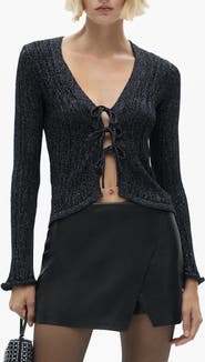 MANGO Metallic Cardigan