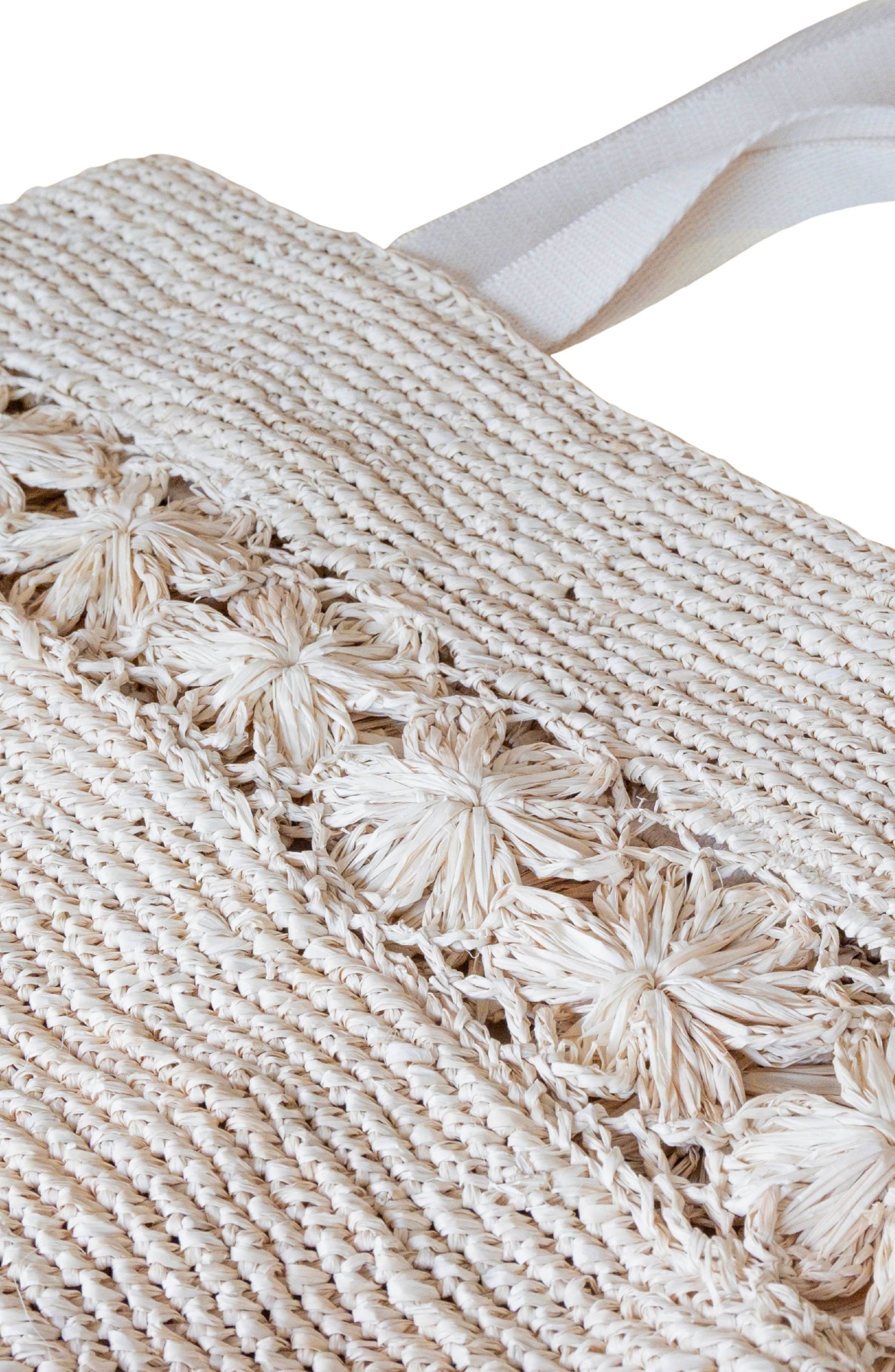LIKHA Raffia Floral Weave Tote, Alternate, color, 