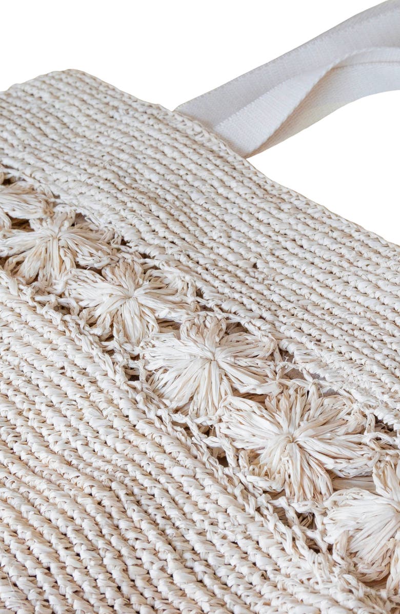 LIKHA Raffia Floral Weave Tote, Alternate, color,