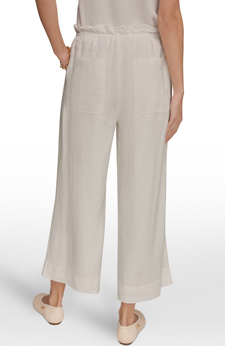 Donna Karan New York Paperbag Waist Linen Pants, Alternate, color, Cream