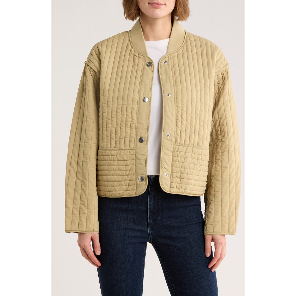 rag & bone Bobbi Cropped Quilted Jacket in Beige at Nordstrom Rack, Size Small