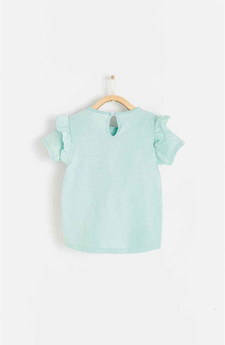 Babycottons Malibu Print Ruffle Short Sleeve T-Shirt for Toddler, Alternate, color, Green