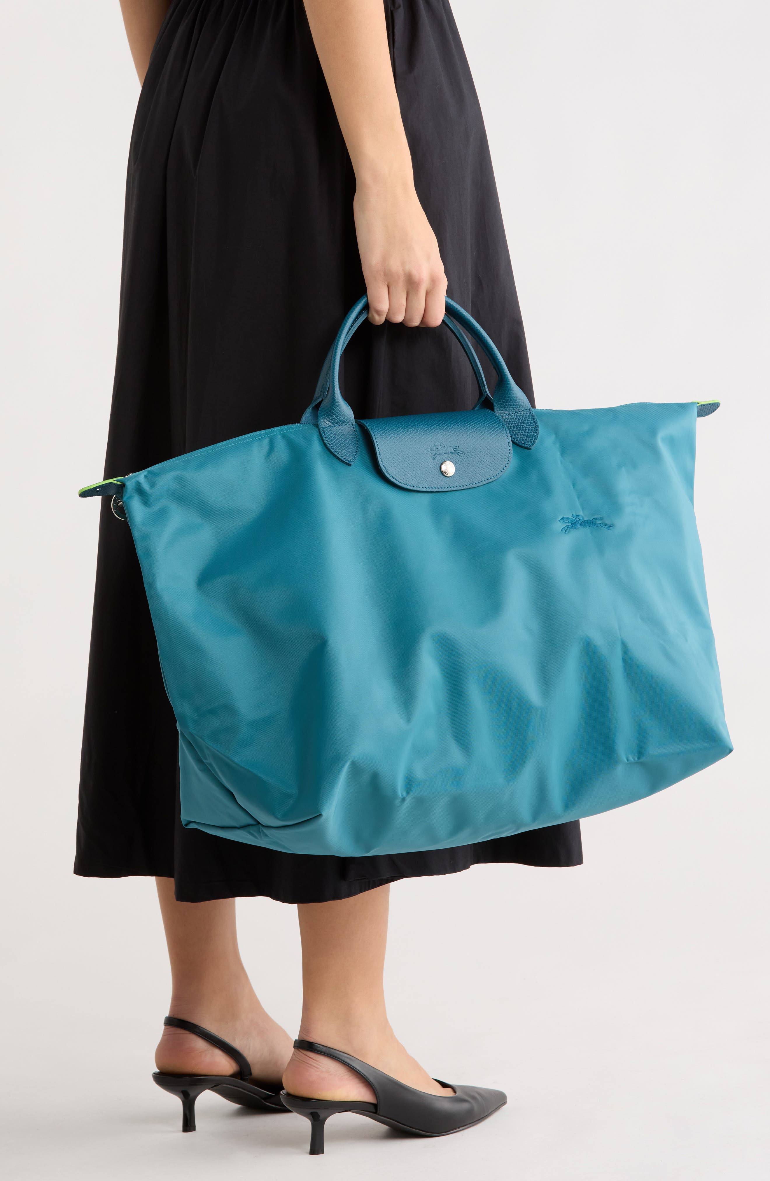 Longchamp Large Travel Duffle Bag, Alternate, color, Peacock