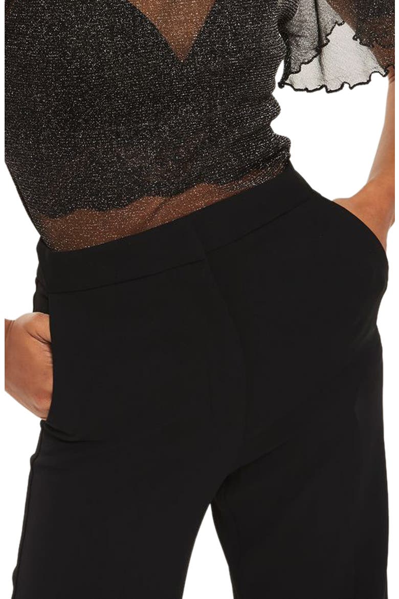 High Waist Wide Leg Trousers, Alternate, color, BLACK