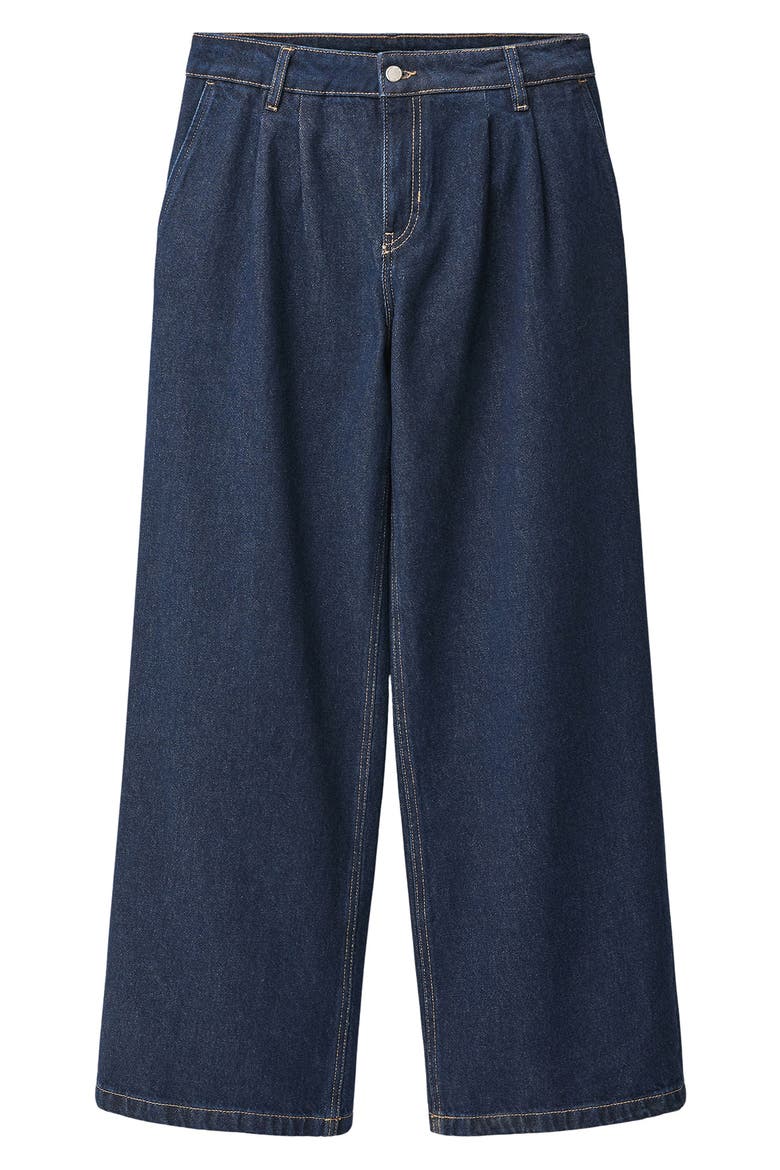 Pleated Wide Leg Jeans, Alternate, color, OPEN BLUE