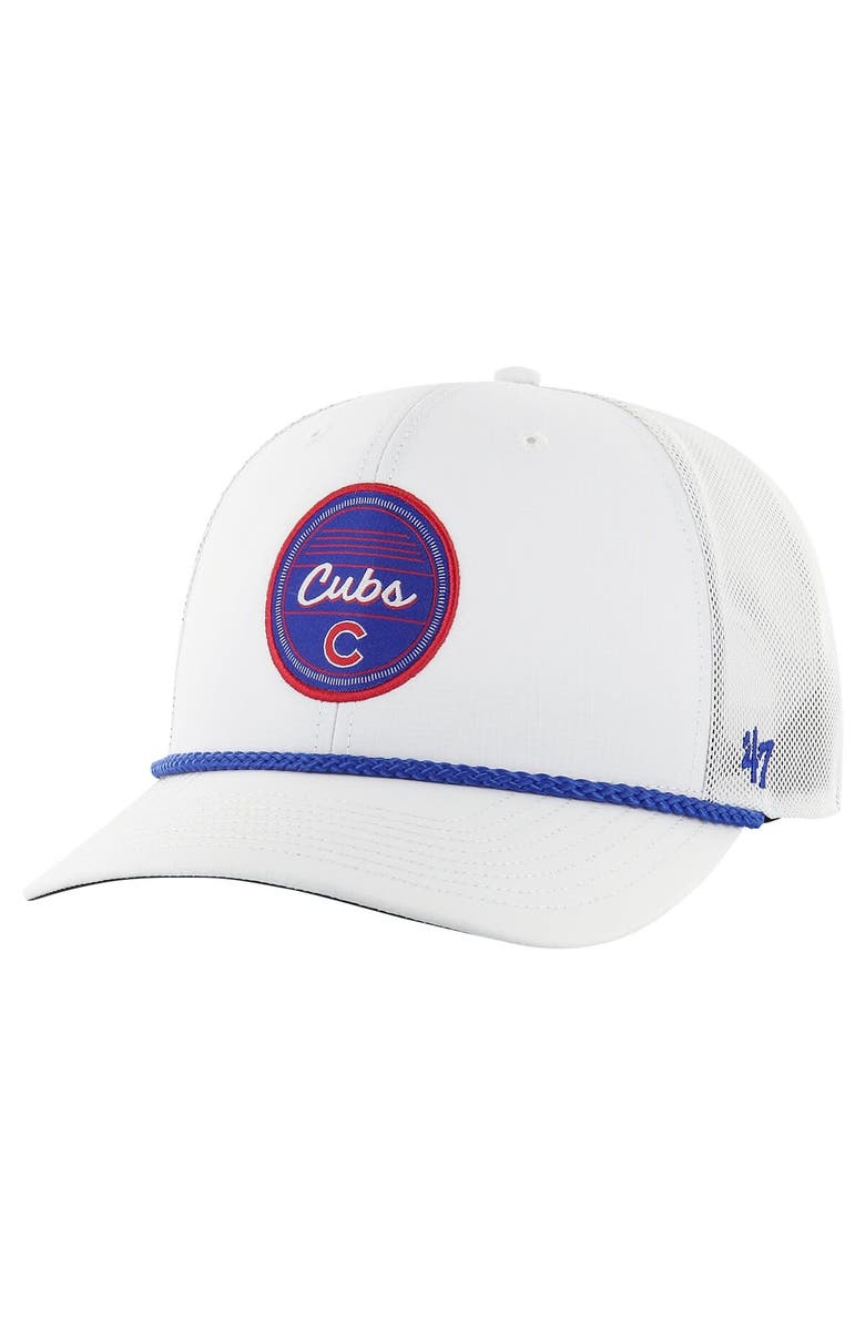 '47 Men's '47 White Chicago Cubs Fairway Trucker Adjustable Hat, Main, color,