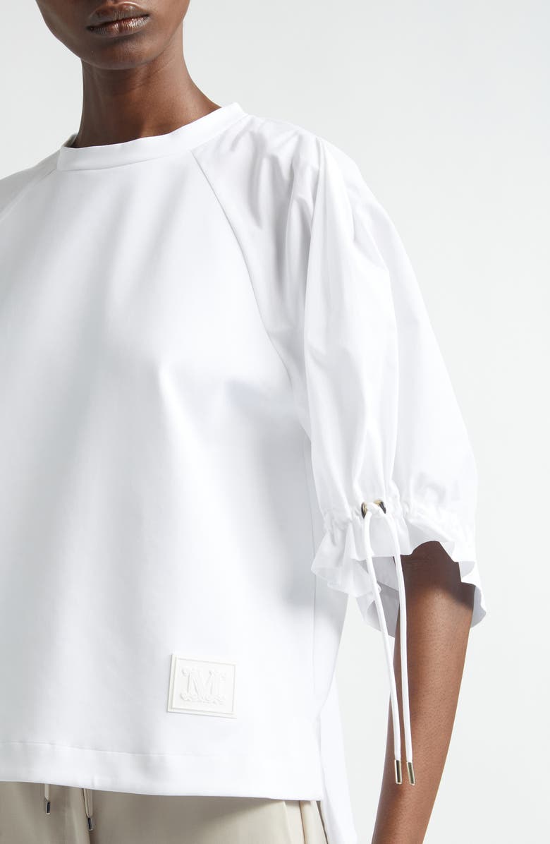 Max Mara West Poplin & Jersey Top, Alternate, color, Optical White