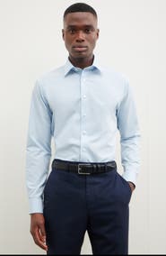 Nordstrom Non-Iron Trim Fit Solid Cotton Dress Shirt