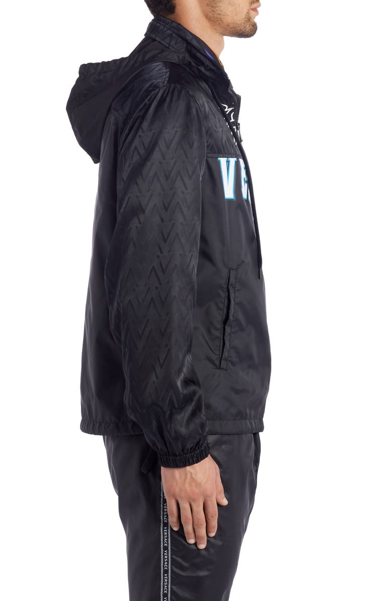 Versace Medusa Hooded Nylon Jacket, Alternate, color, 