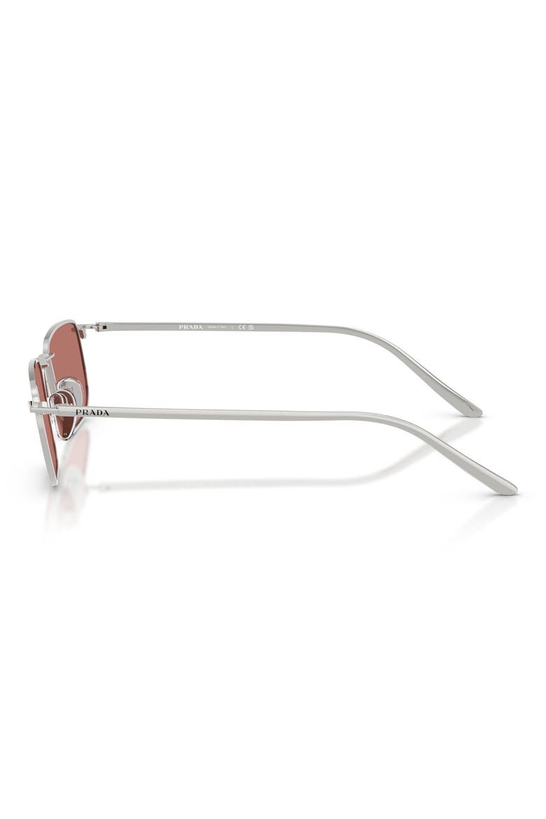 49mm Pillow Sunglasses, Alternate, color, SILVER / BORDEAUX
