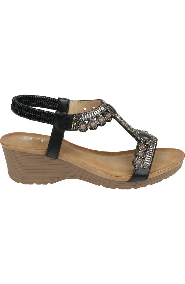 GOOD CHOICE NEW YORK Fiah Embellished Ankle Strap Wedge Sandal, Alternate, color,