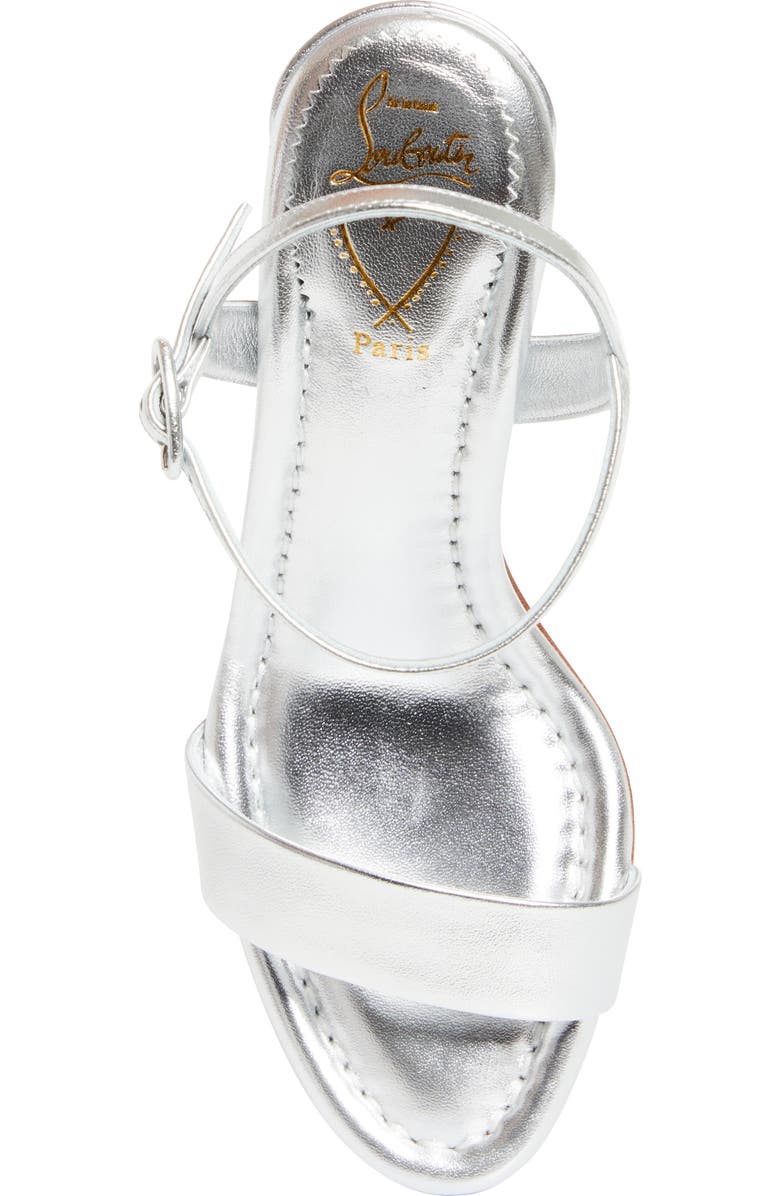 Christian Louboutin Miss Jane Sandal, Alternate, color, Silver/ Silver