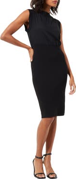 French Connection Krista Mixed Media Sleeveless Dress