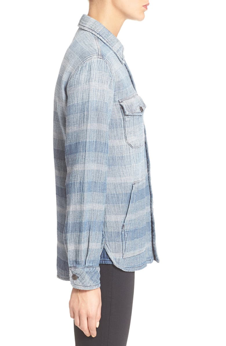 Current/Elliott 'The Patch Pocket' Ombré Stripe Denim Shirt, Alternate, color, 