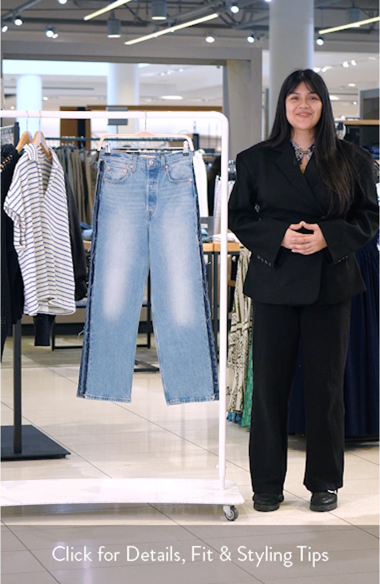 Ribcage Deconstructed High Waist Ankle Straight Leg Jeans, sales video thumbnail