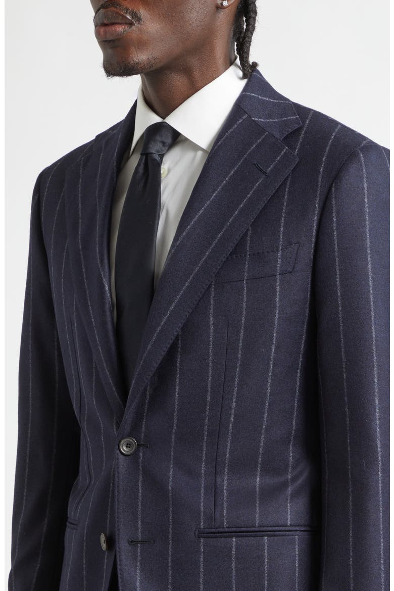 Chalk Stripe Structured Wool & Cashmere Suit, Alternate, color, NAVY PIN STRIPE