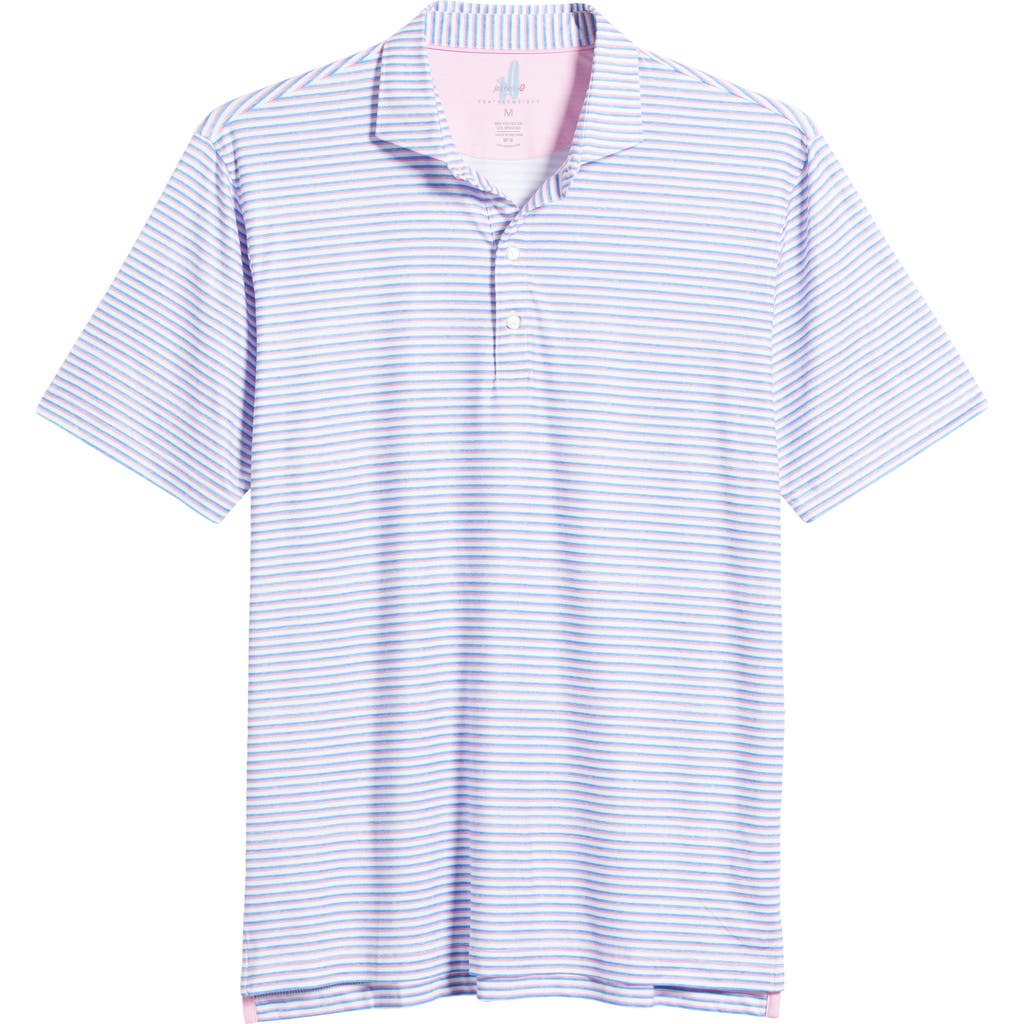 Johnnie-o Warwick Stripe Prep-formance Polo In Porto Pink