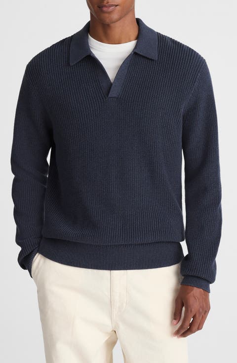 Shaker Stitch Cotton Sweater Polo