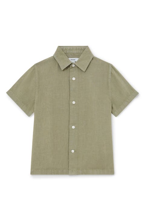 Kids' Holiday Linen Button-Up Shirt (Little Kid & Big Kid)