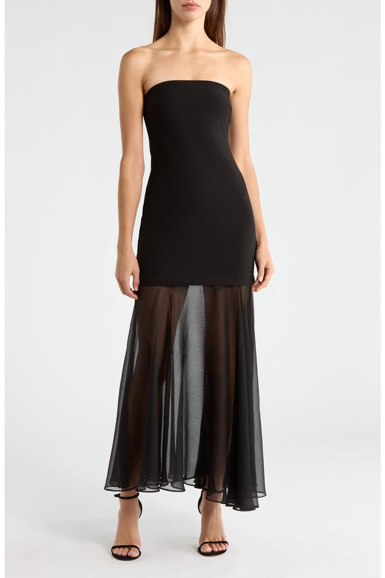 Lizet Strapless Maxi Dress, Main, color, BLACK