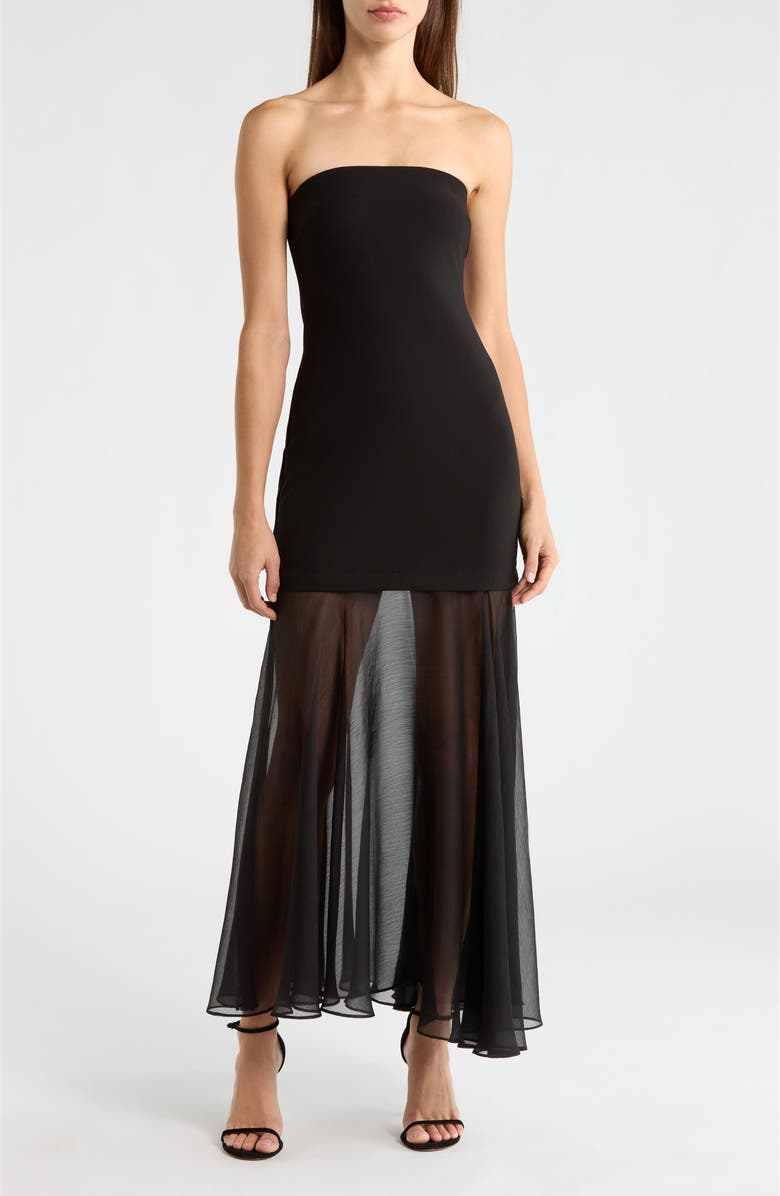 ASTR the Label Lizet Strapless Maxi Dress, Main, color, Black