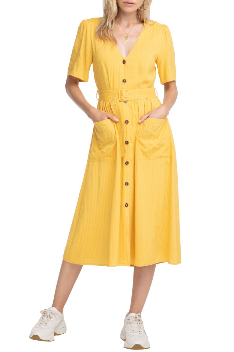 Charli A-Line Dress, Main, color, SUNFLOWER YELLOW