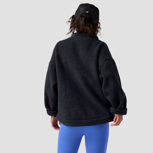 Backcountry Wander Pile-fleece Mock-neck Top In Black
