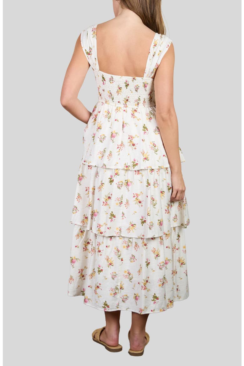 Floral Tiered Maxi Dress, Alternate, color, IVORY MULTI