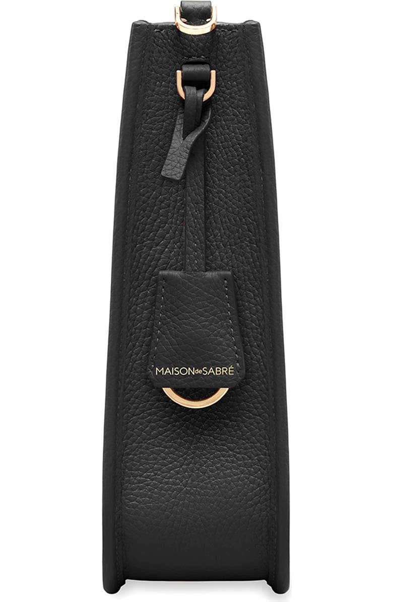MAISON de SABRÉ Leather Saddle Bag, Alternate, color, Black Caviar