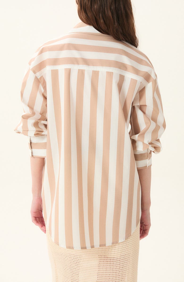 DELUC Vicenzo Stripe Cotton Button-Up Shirt, Alternate, color, Striped Sand