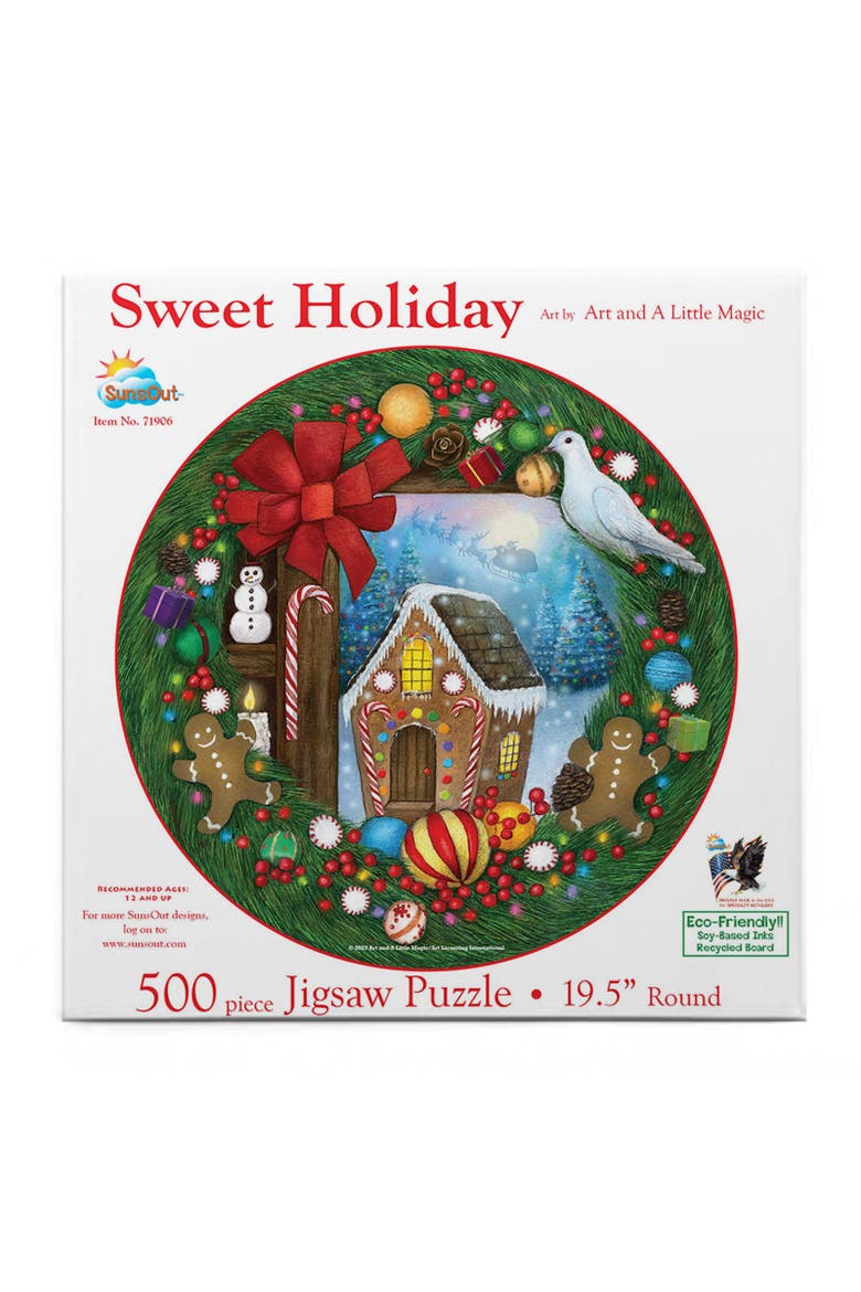 Sweet Holiday 500 piece Jigsaw Puzzle for Adults Round, Alternate, color, Multicolor