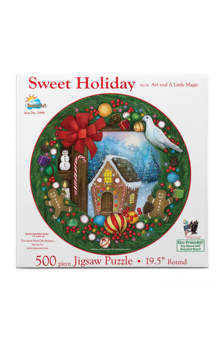 Sunsout Sweet Holiday 500 piece Jigsaw Puzzle for Adults Round, Alternate, color, Multicolor