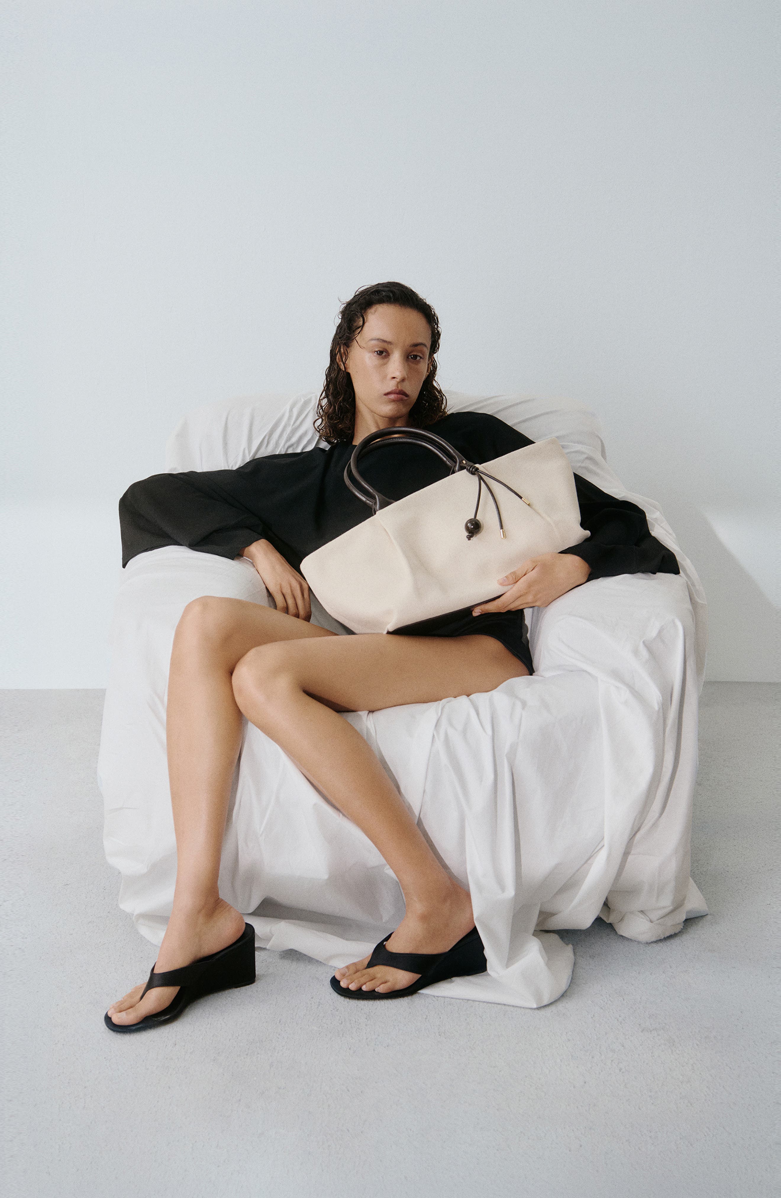 Canvas Tote Bag, Alternate, color, BLACK AND WHITE