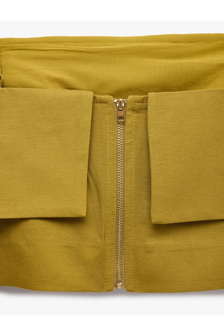 Linen Blend Square Neck Strappy Top With Overlay, Alternate, color, KHAKI