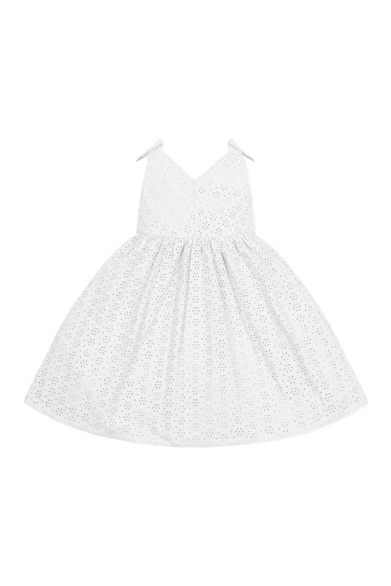 Girls' Sleeveless Bow Shoulder Swing Dress, Infant, Alternate, color, White Eyelet