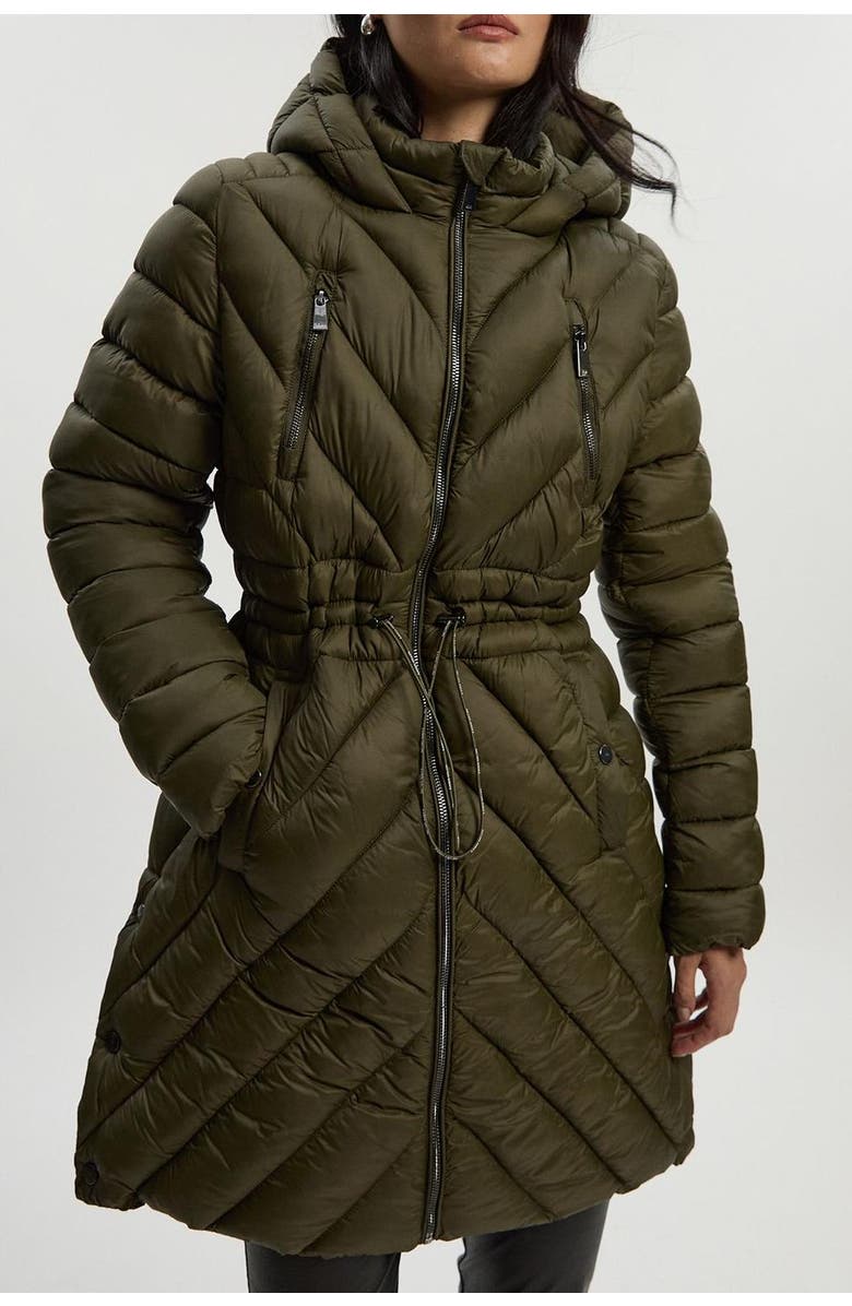 Karen Millen Lightweight Packable Coat, Alternate, color, Khaki