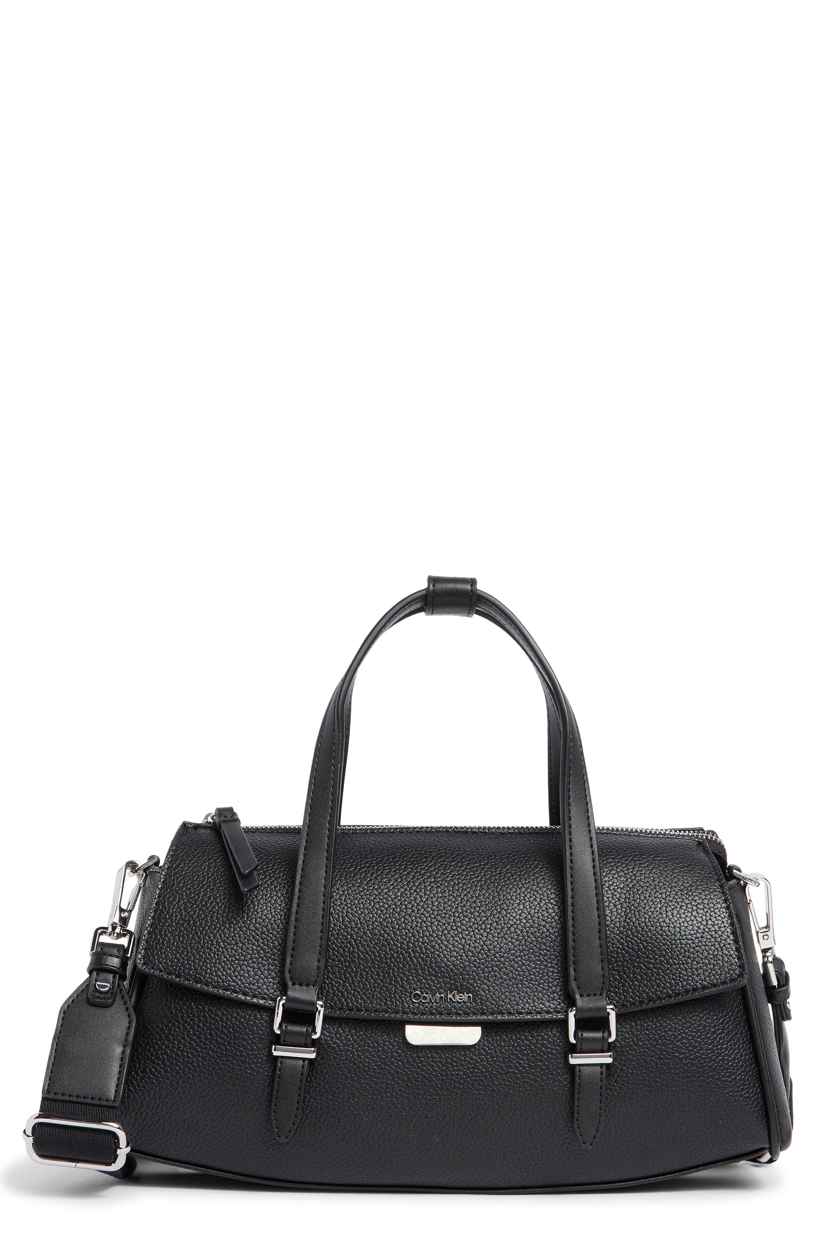 Calvin Klein Irene Satchel Bag, Main, color, Black/ Silver